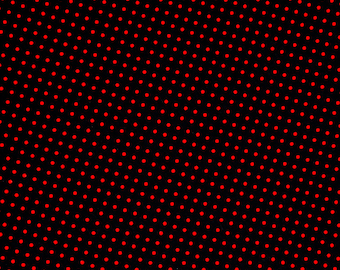 Tejido de algodón negro rojo Mini lunares - cortado a medida #CT001