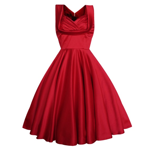 red satin dress plus size