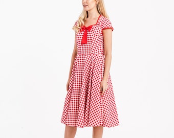 Red Gingham Dress Checkered Dress 