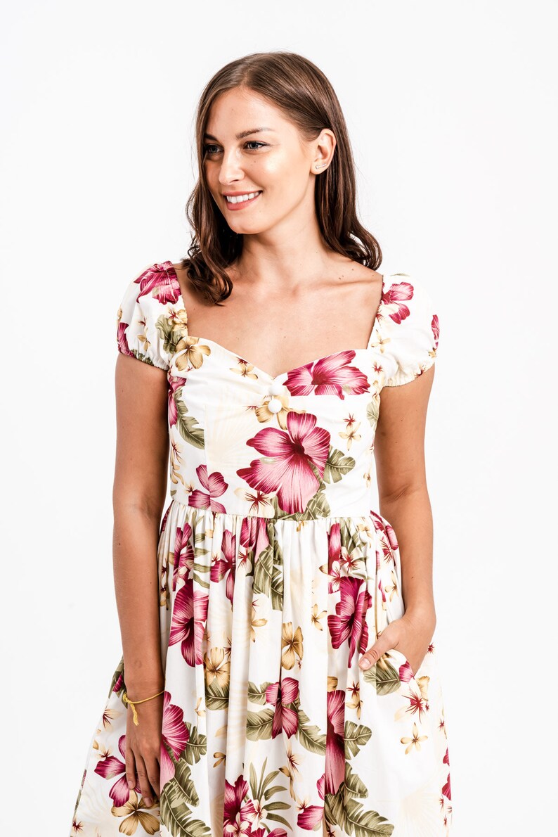 Neon Palm Leaf Hawaiian Print Bodycon Dress