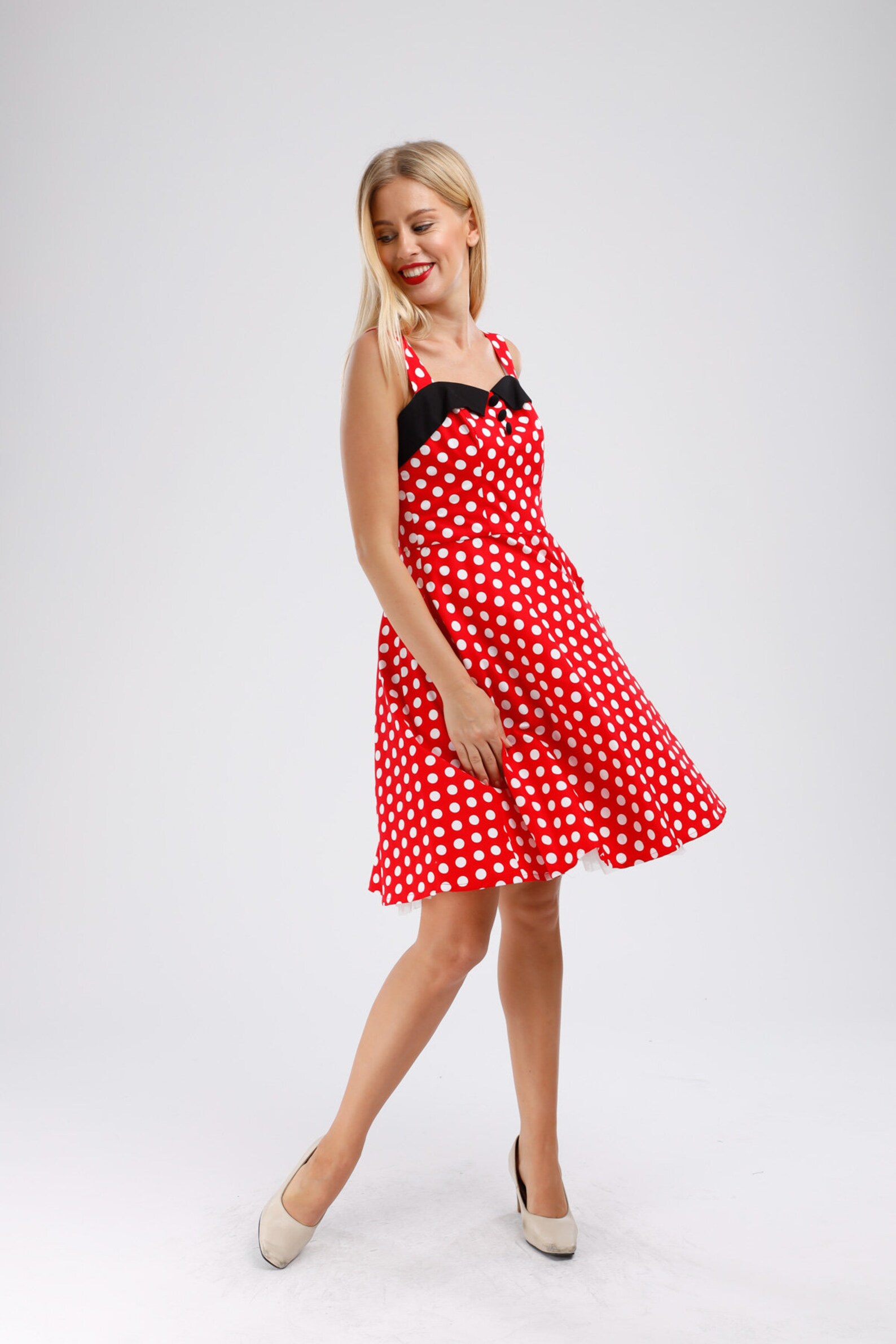 Minnie Mouse Dress Disney Dress Mickey Mouse Red Polka Dots | Etsy