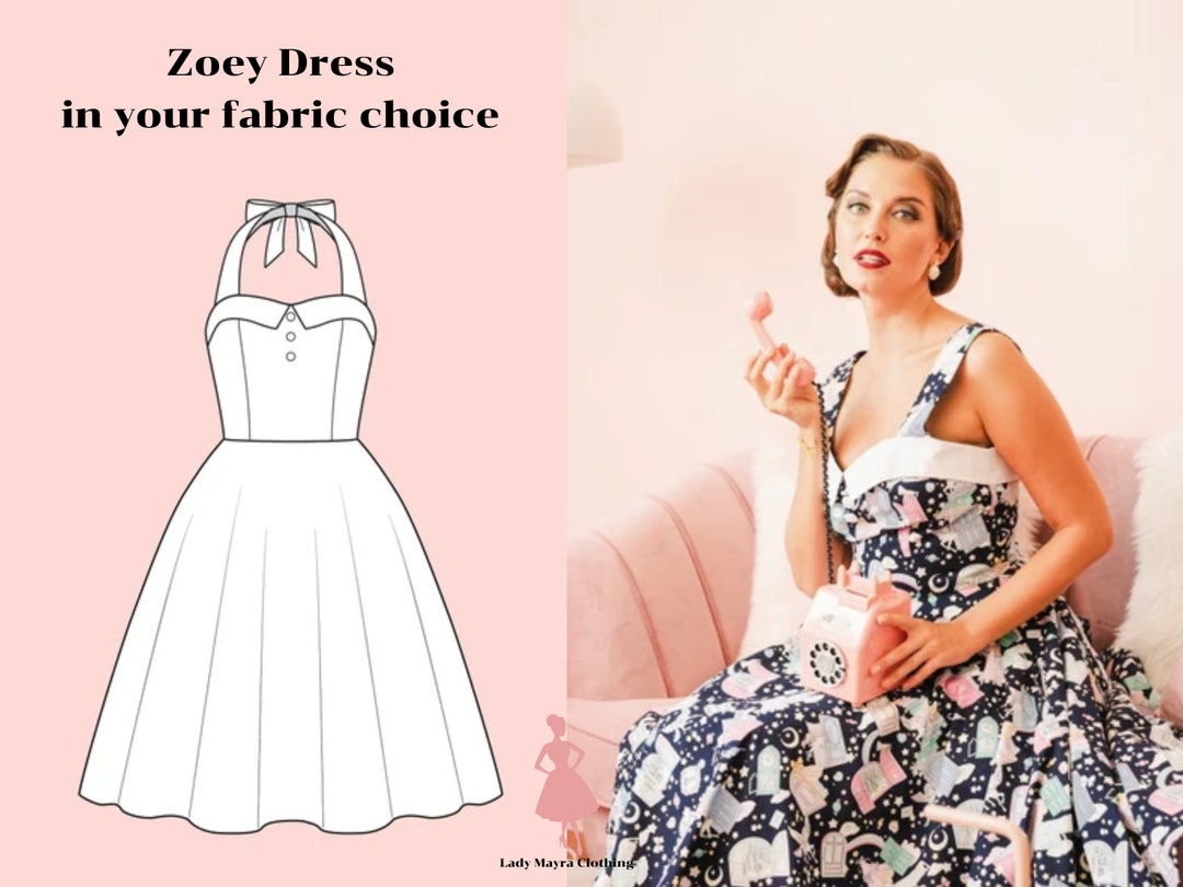ZOEY CUSTOM MADE Dress in Your Choice of Fabric Vintage Dress - Etsy
