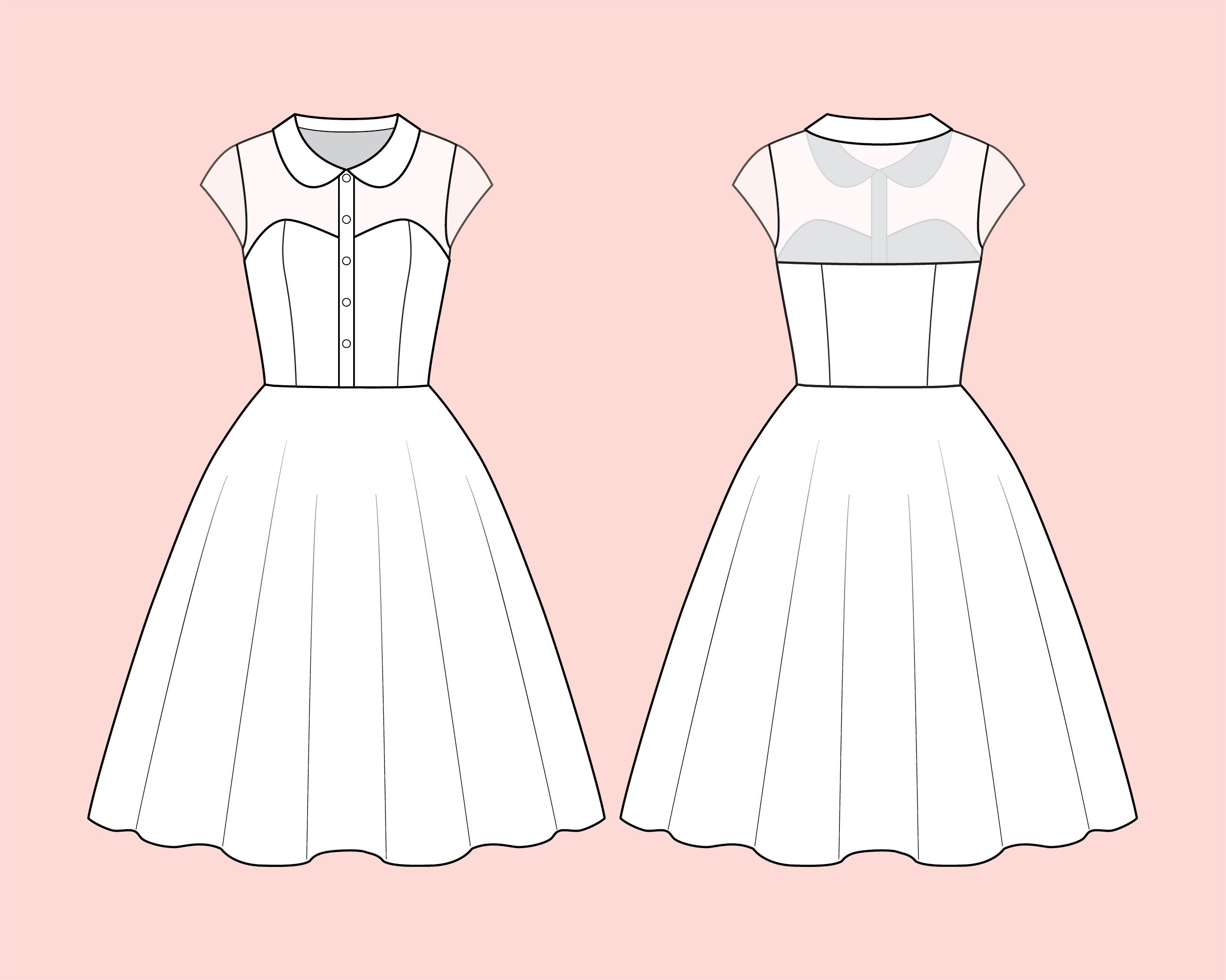 RENE CUSTOM MADE Dress in Your Choice of Fabric Mesh 50s Dress Etsy