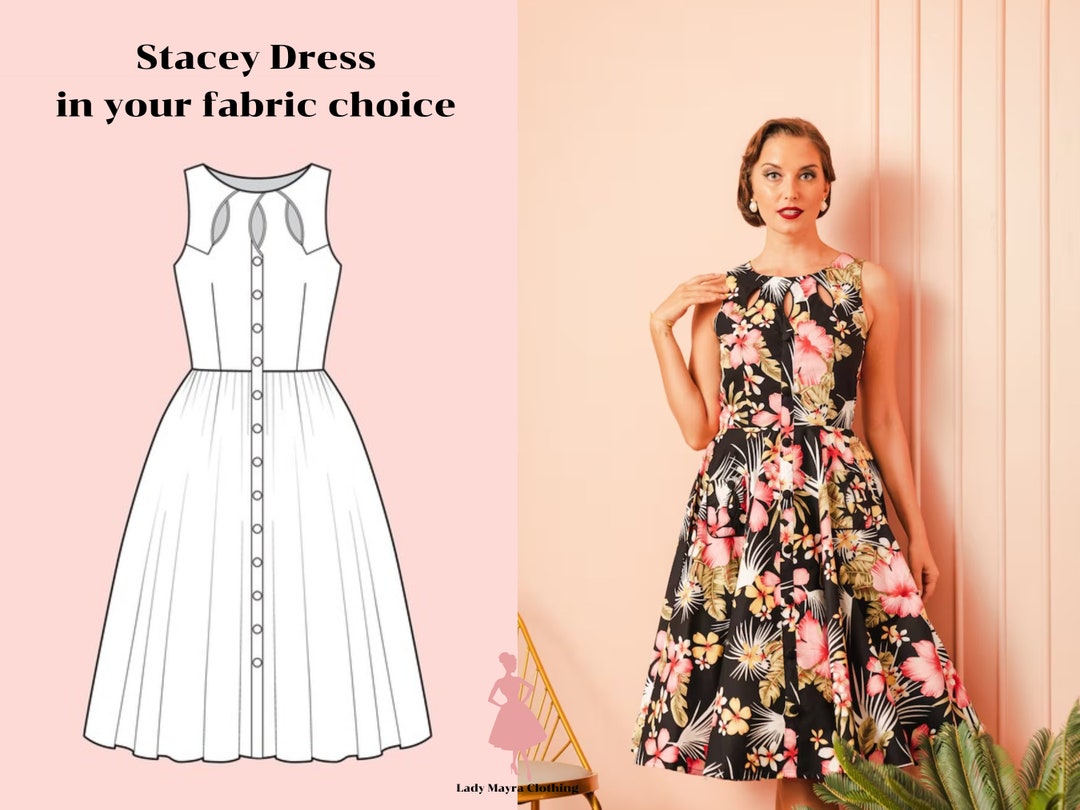 STACEY CUSTOM MADE Dress in Your Choice of Fabric Vintage - Etsy
