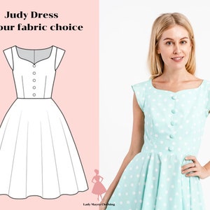 JUDY CUSTOM MADE Dress in Your Choice of Fabric! Vintage Dress Pinup Dress Retro Dress Summer Dress Bridesmaid Dress Party Dress Prom Dress