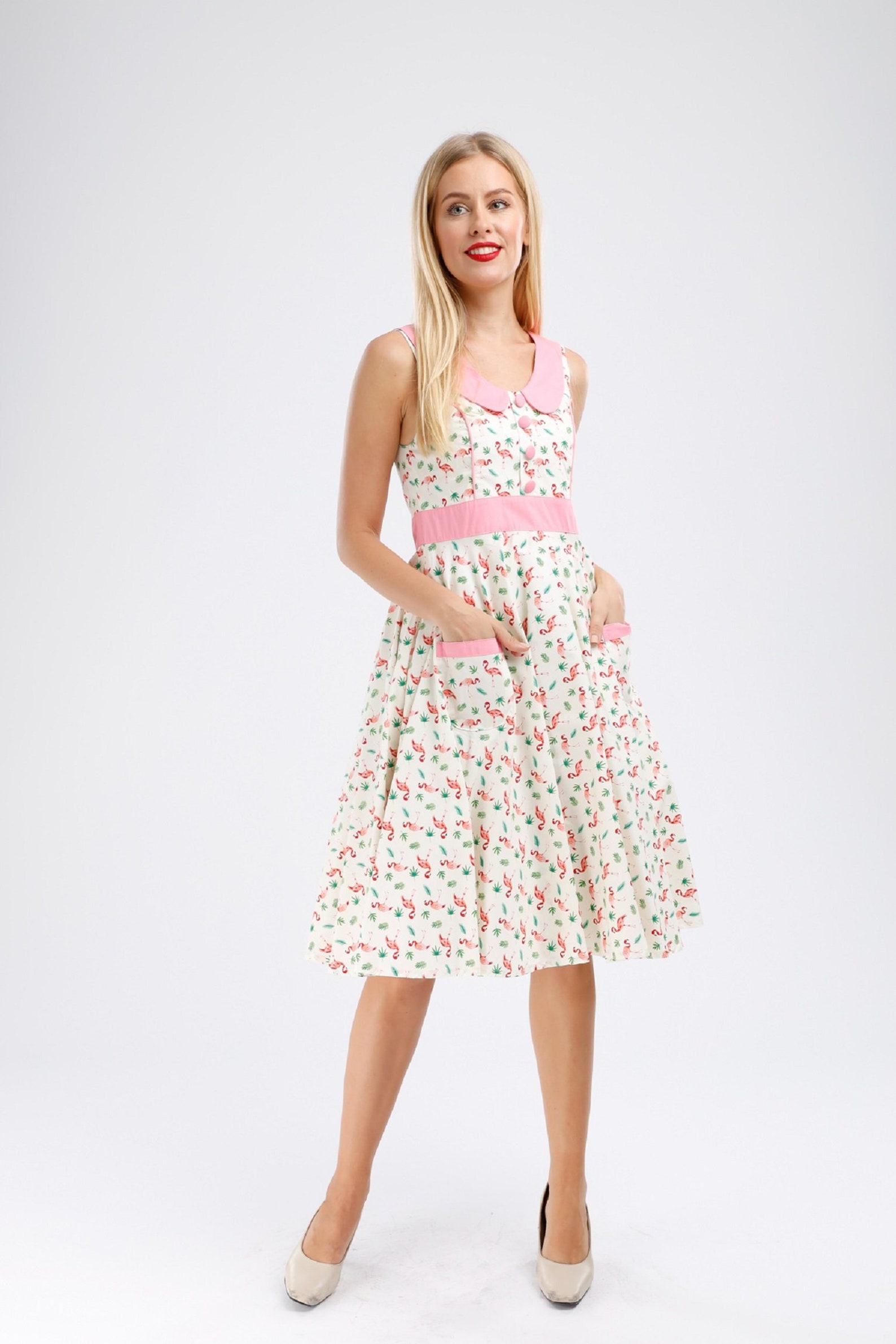 Flamingo Dress Pink Dress Holiday Dress Women Summer Dress | Etsy