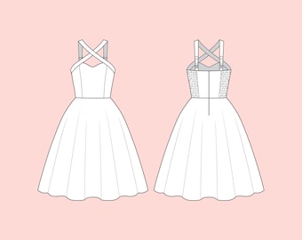 Vestido de estilo vintage hecho a medida. Elige la tela, la talla, el estilo de la falda y el largo.