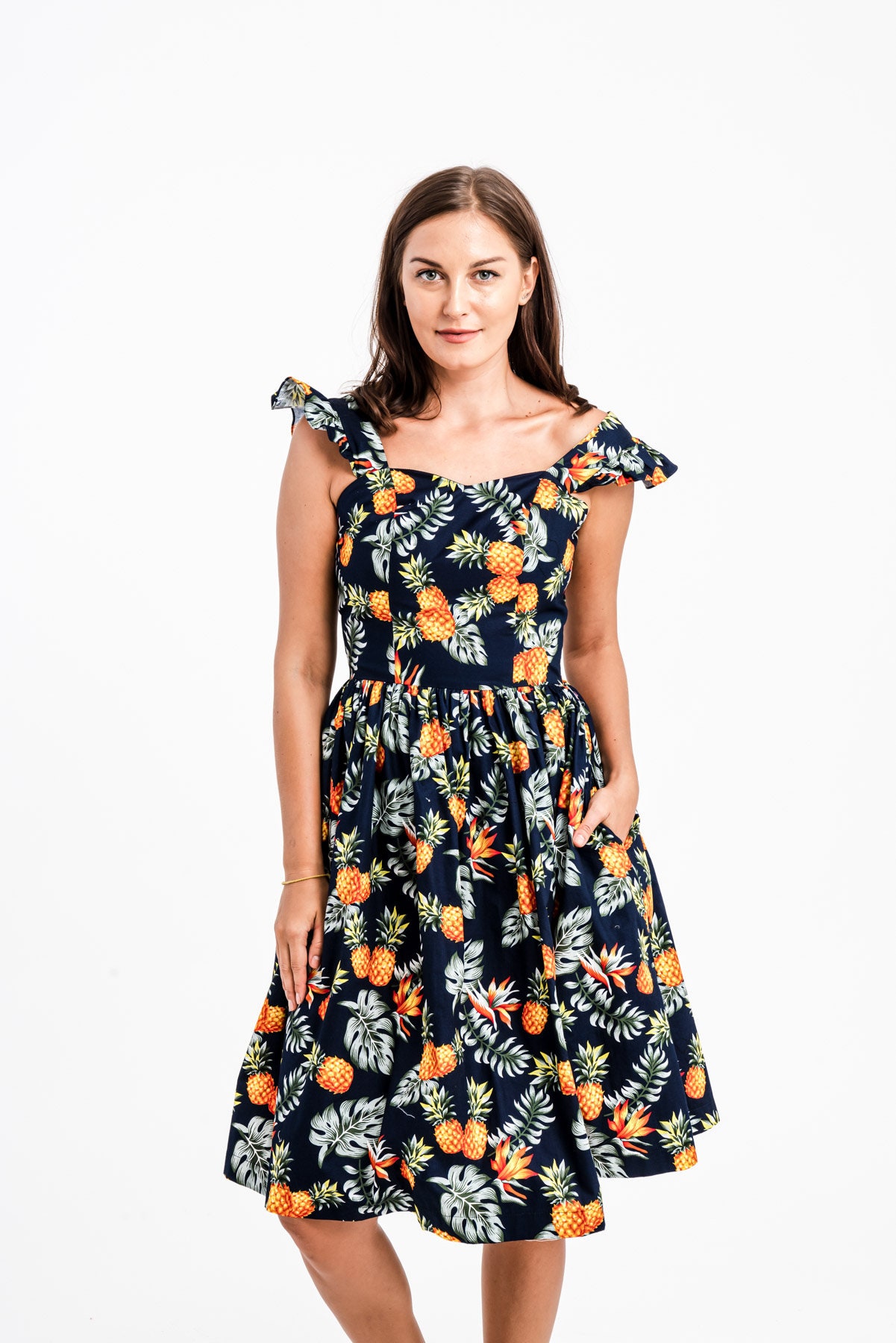 Pineapple Dress Summer Dress Sundress Beach Dress Tropical | Etsy