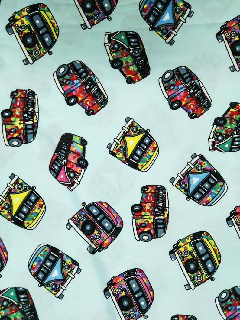 Vw Bus Car Fabric 100 Cotton Fabric for CUSTOM ORDER or by Etsy