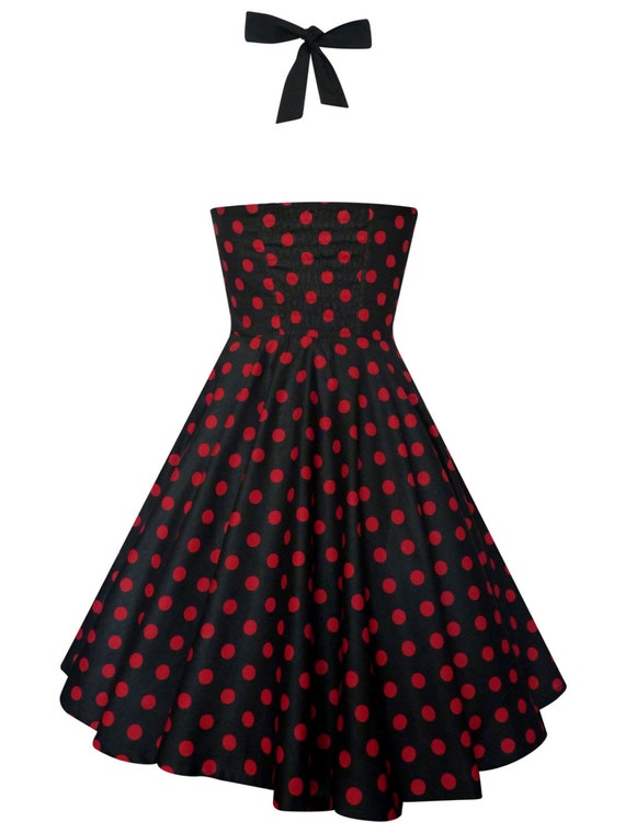Red Polka Dot Halloween Dress Vintage 
