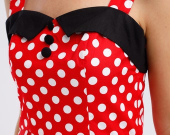 Minnie Mouse Dress Disney Dress Mickey Mouse Red Polka Dots - Etsy