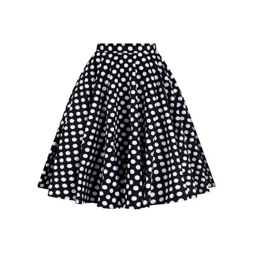 Black Polka Dot Skirt With Pockets Full Circle Skirt Minnie - Etsy