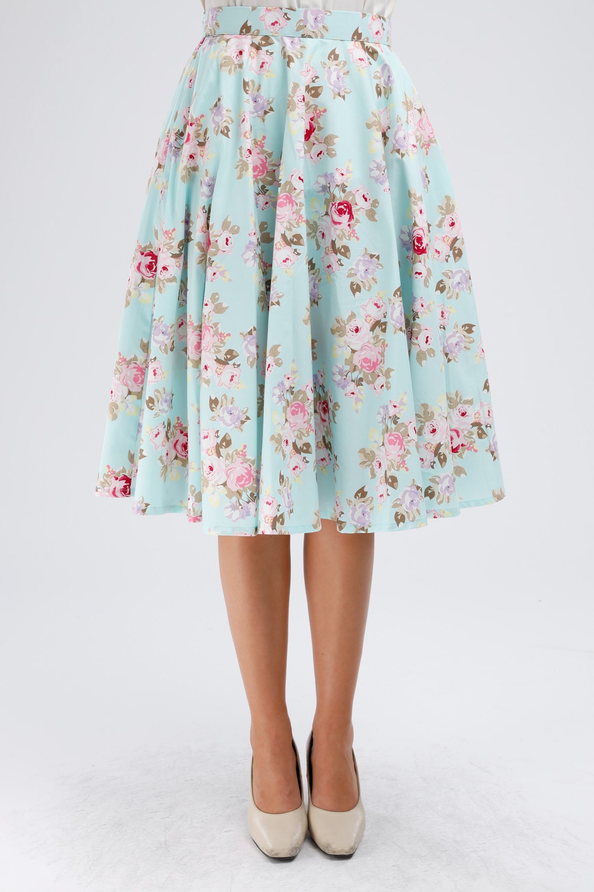 Floral Skirt Full Circle Skirt With Pockets Pastel Skirt 50s - Etsy