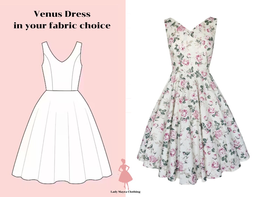 VENUS CUSTOM MADE Dress in Your Choice of Fabric Vintage Dress Pinup ...