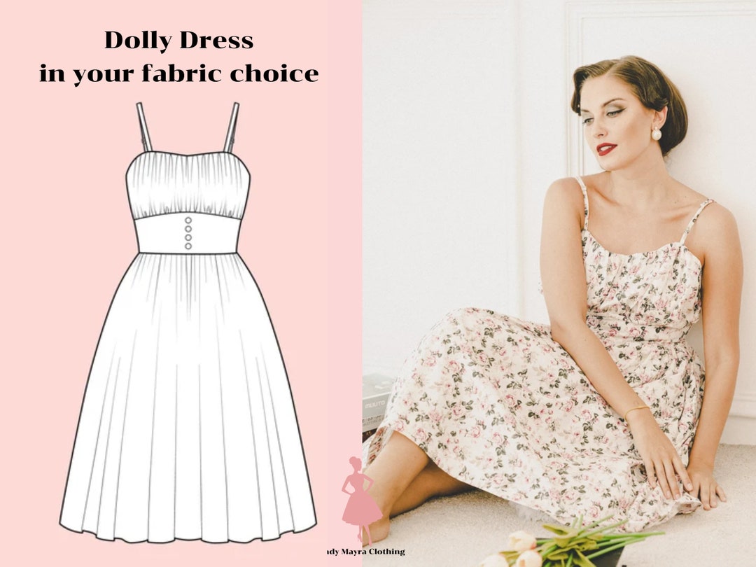 DOLLY CUSTOM MADE Dress in Your Choice of Fabric Vintage Dress - Etsy