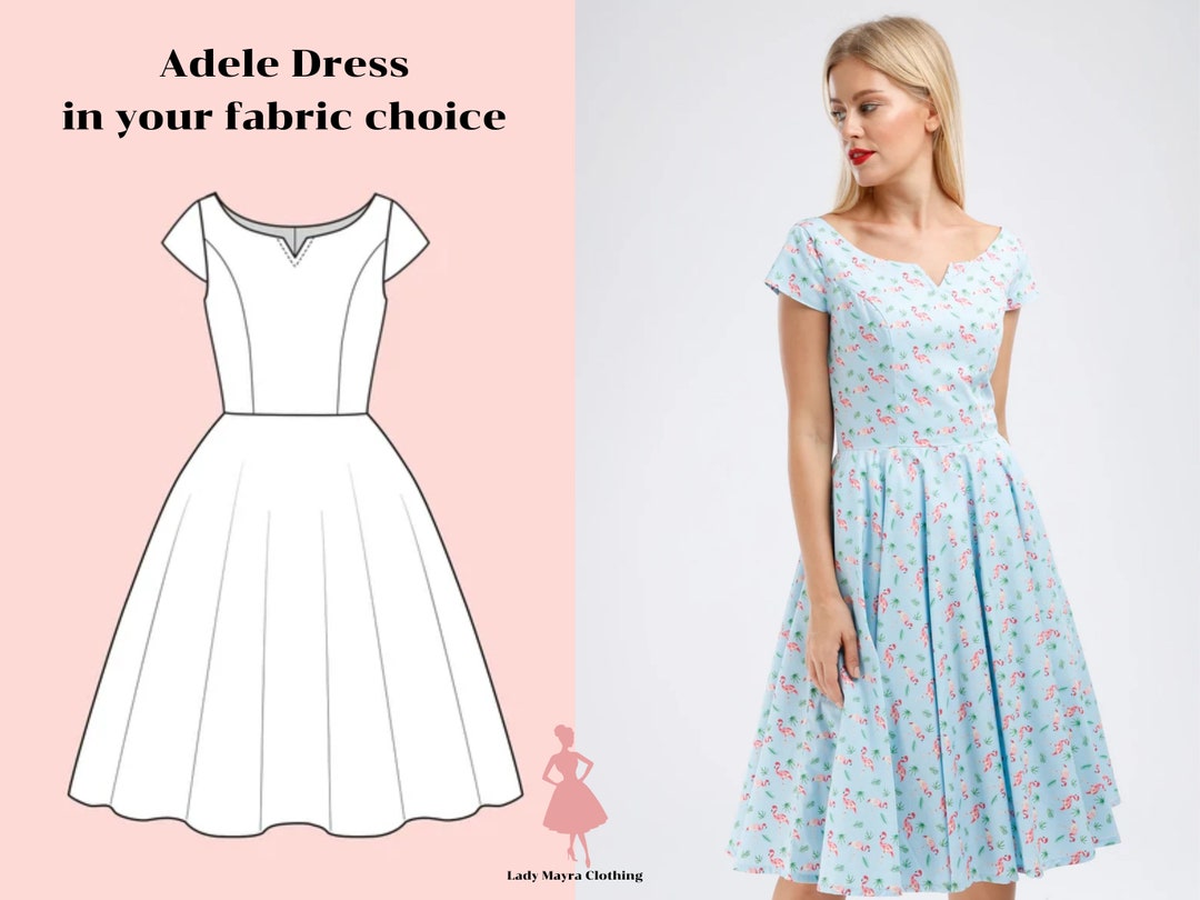 ADELE CUSTOM MADE Dress in Your Choice of Fabric Vintage Dress Pinup ...