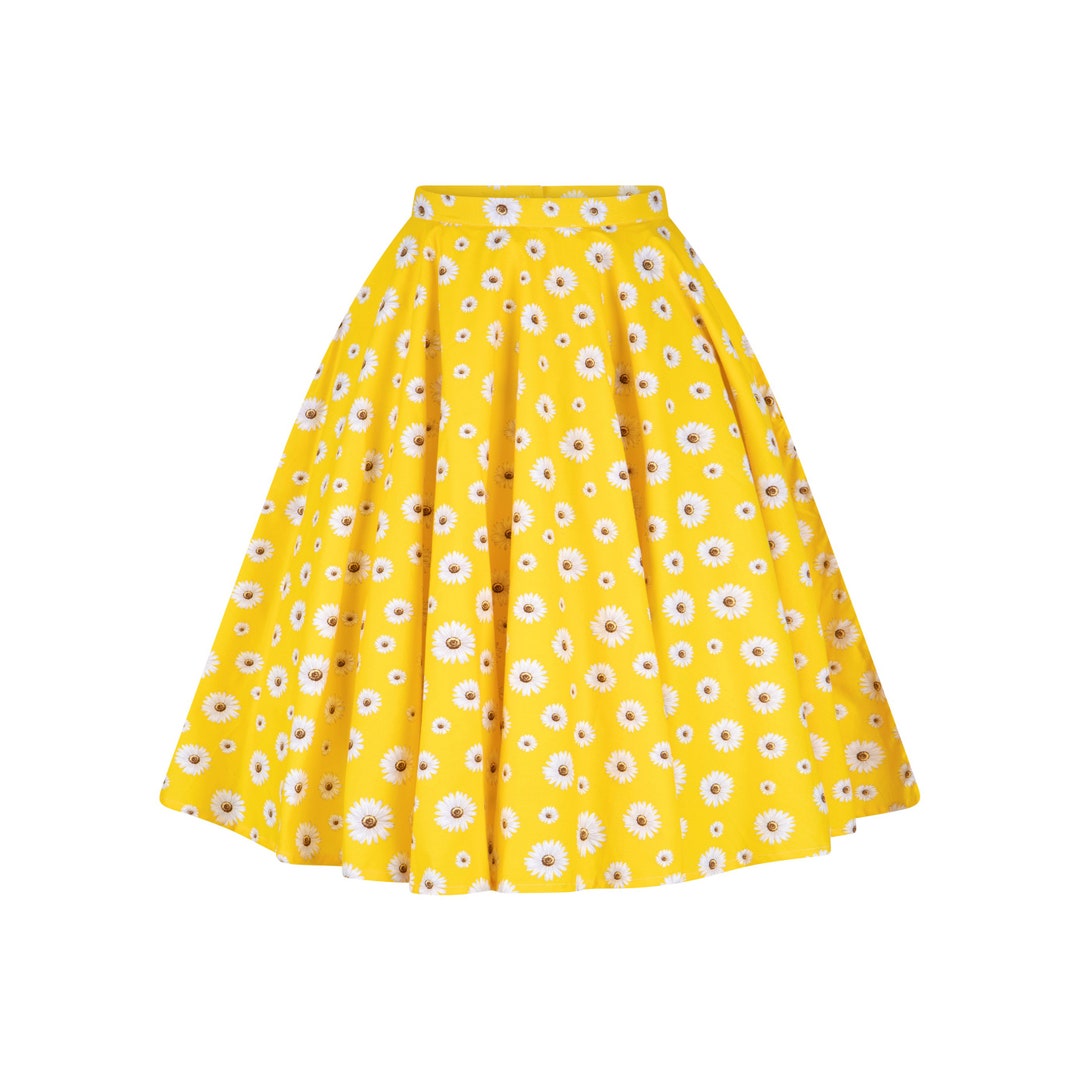 Daisy Flower Skirt Circle Skirt Yellow Skirt Black Skirt Swing - Etsy