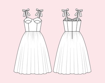 BELLA CUSTOM MADE Bustier Dress in Your Choice Of Fabric Vintage Dress Bridesmmaid Dress 50s Party Dress Prom Dress Plus Size Made To Order