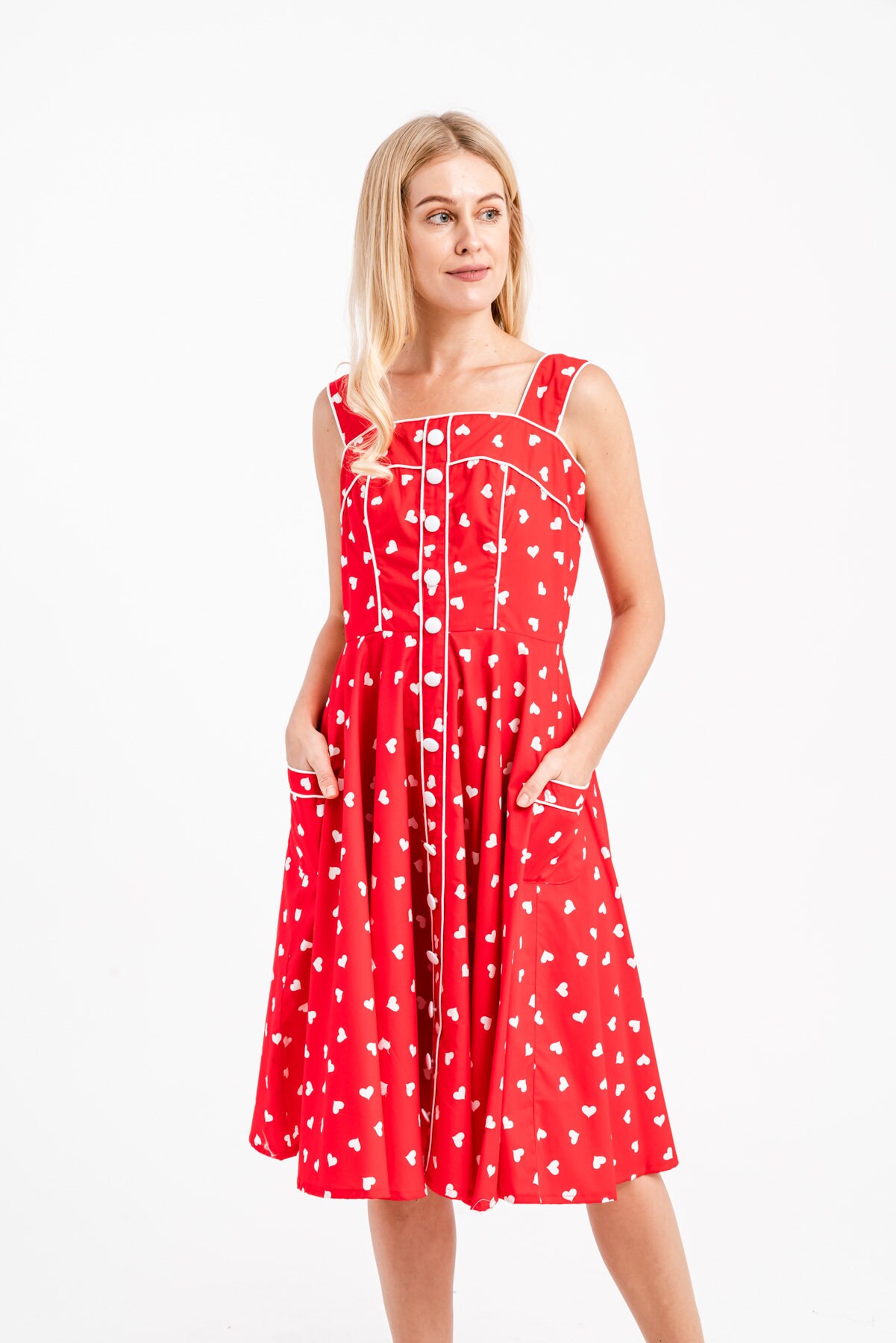 Red Heart Dress Red Dress Valentine's Day Dress Summer Etsy