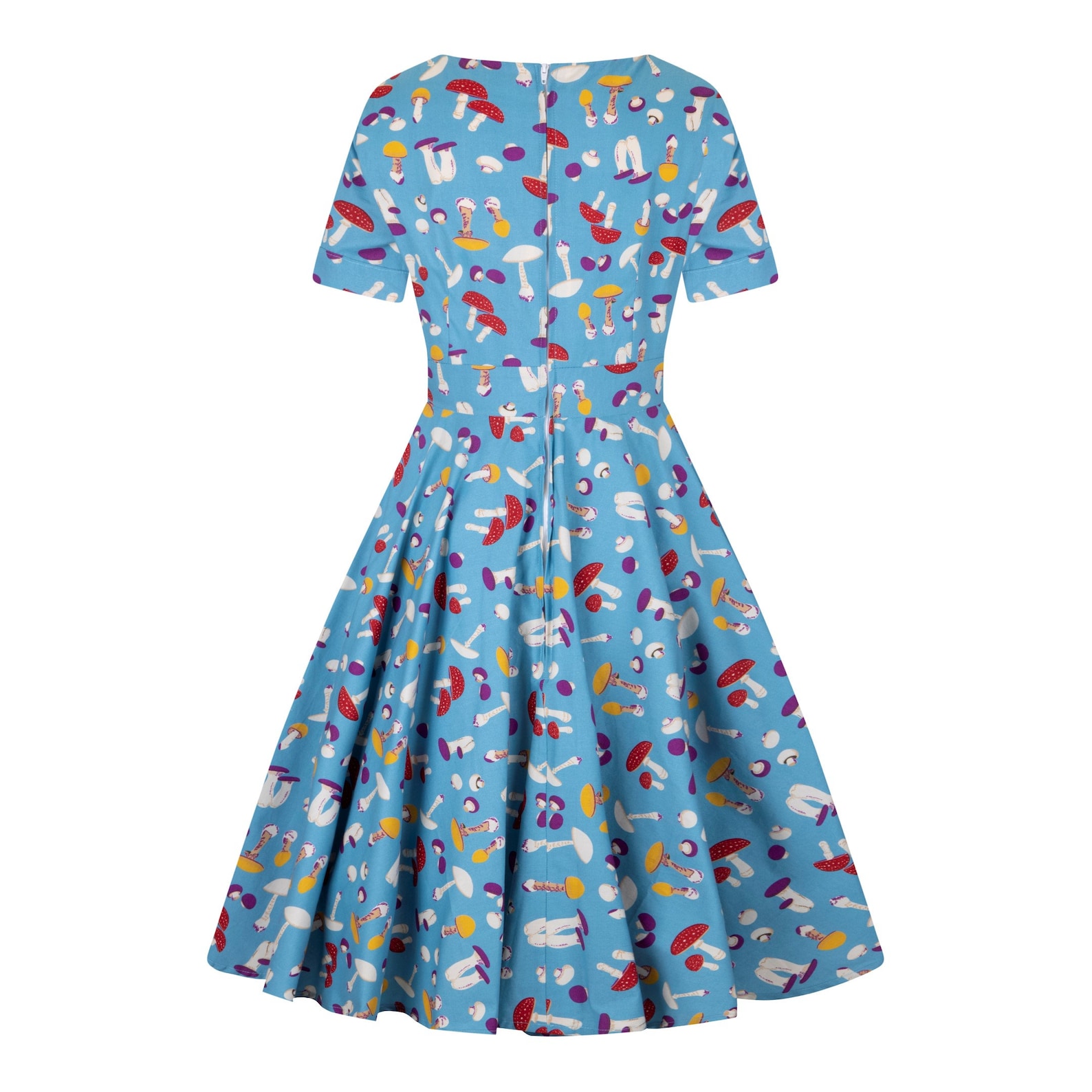 Mushroom Dress Retro Dress Blue Mushrooms Print Pin Up Dress Etsy