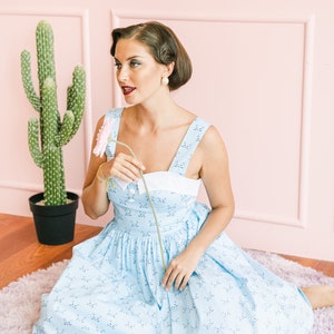 Blue Cat Dress Kawaii Dress Fairy Kei Dress Disney Dress Pastel Goth Harajuku Dress Women Summer Dress Retro Dress Pin up Dress Swing Dress