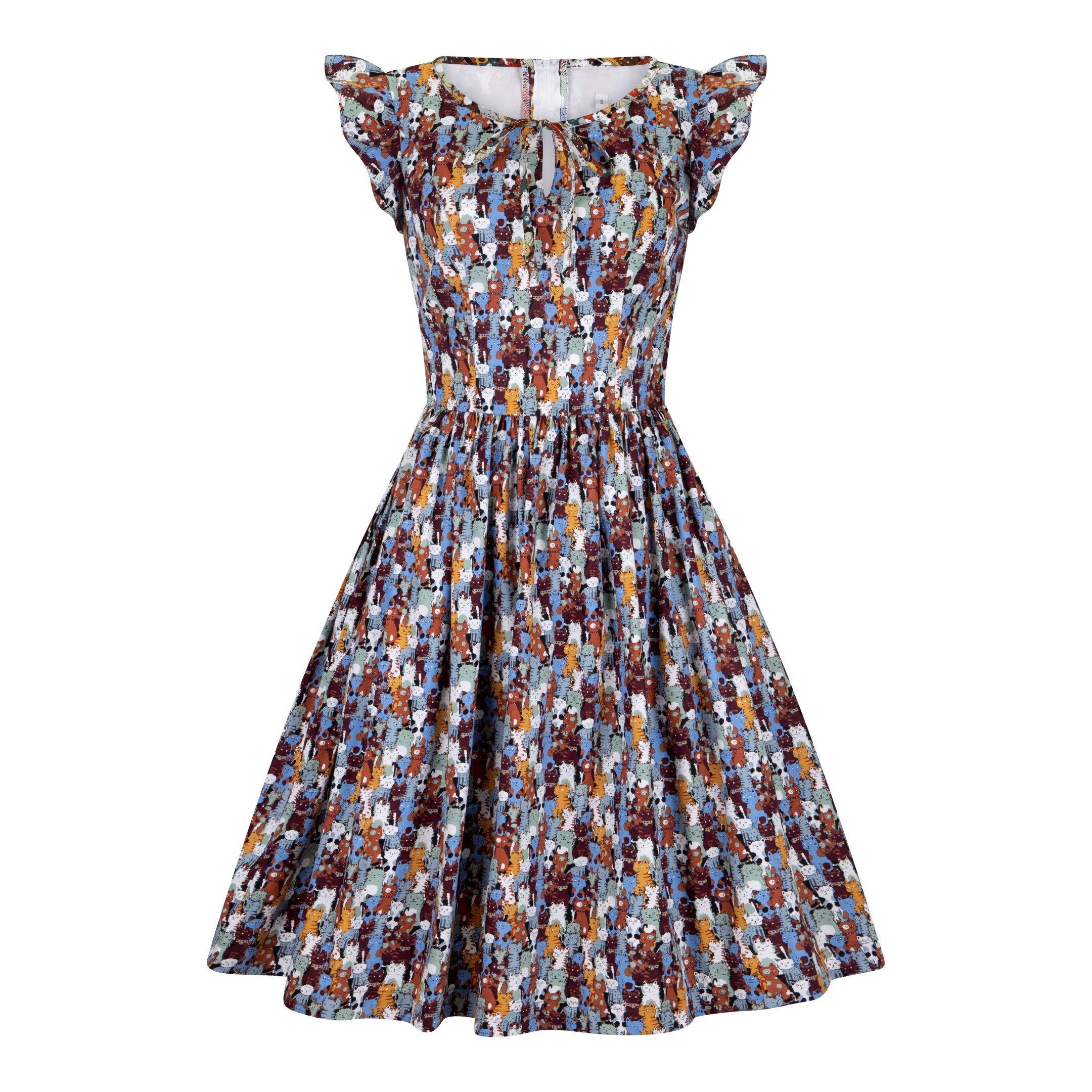 Cat top printed dress