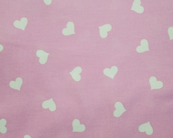 Pink Heart Fabric 100% Cotton Fabric for CUSTOM ORDER or by the YARD - Floral Fabric Polka Dot Fabric Gingham Fabric Valentine Fabric Mask