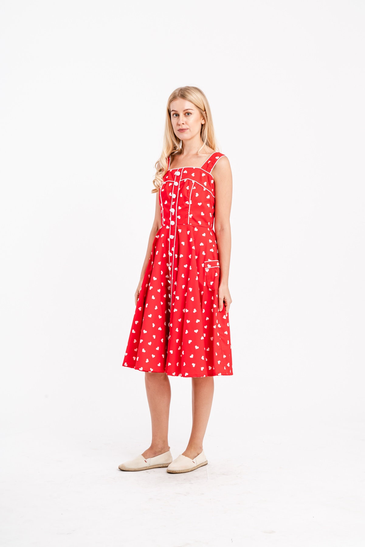 Red Heart Dress Red Dress Valentine's Day Dress Summer Etsy