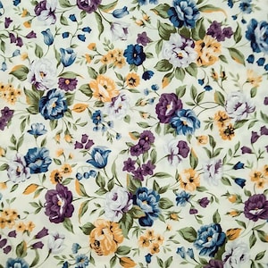 Floral Fabric 100% Cotton Fabric for CUSTOM ORDER or by the YARD - Flower Fabric Polka Dot Fabric Gingham Fabric Vintage Fabric Face Mask