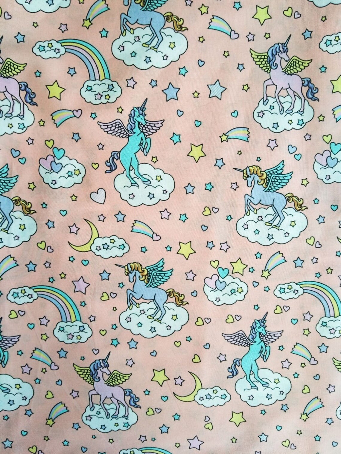 Rainbow Unicorn Fabric 100 Cotton Fabric for CUSTOM ORDER or Etsy