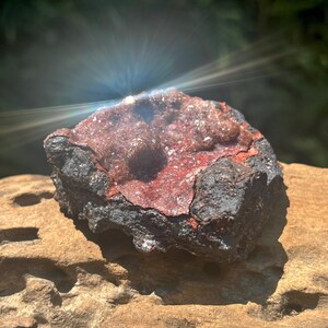 Hemimorphite Crystal on Hematite Matrix 318 gm, Mexico, Mineral Specimen, Healing Crystal, Meditation, Altar Stones