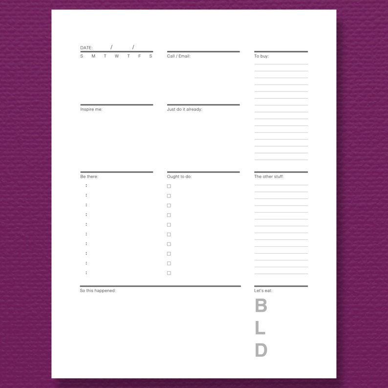 Minimalist Daily Planner Printable Diy Planner Editable Pdf Etsy