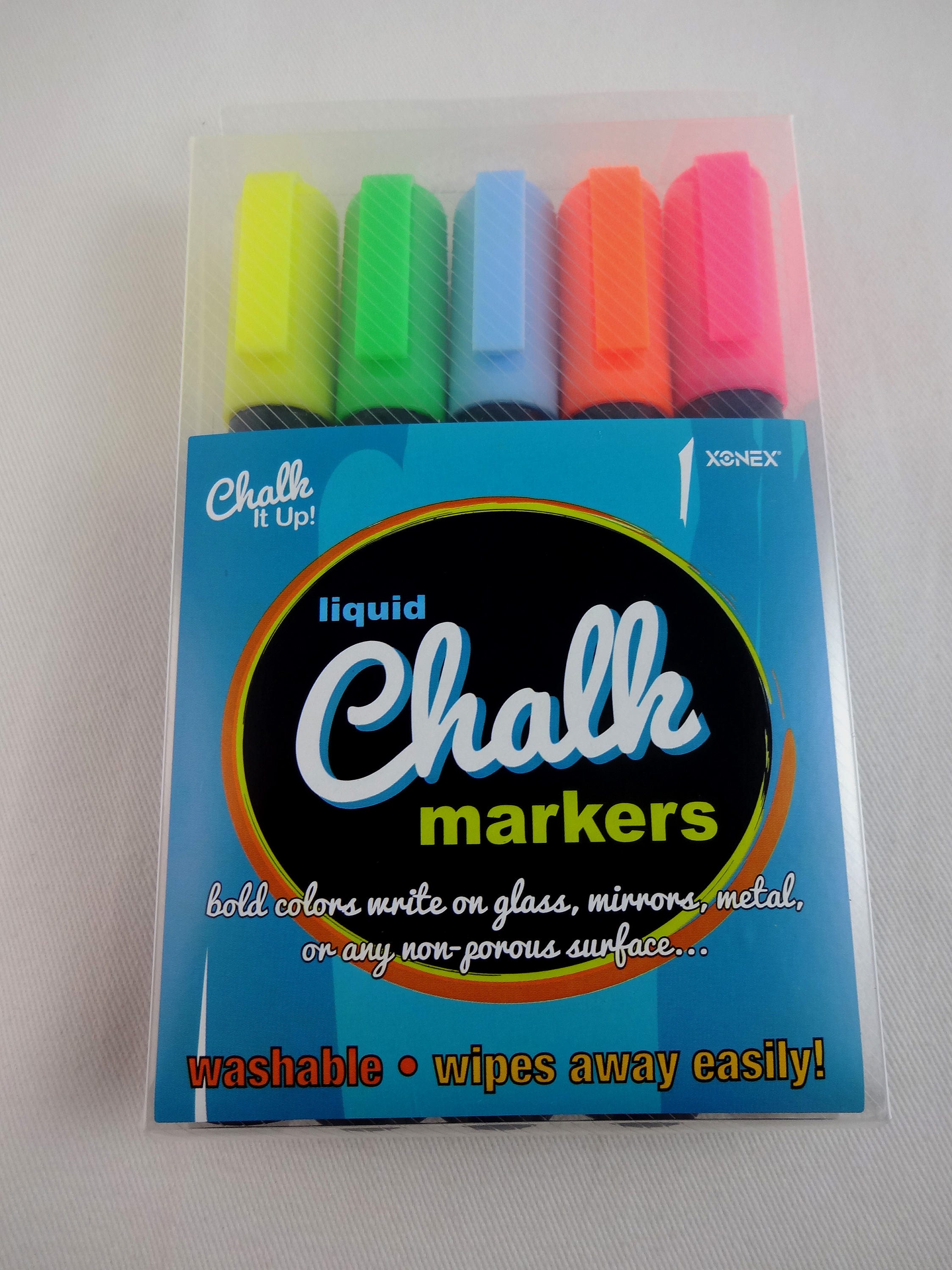 Liquid Chalk Marker Pens 8 Colours Round & Chisel Tip 6mm or 3mm