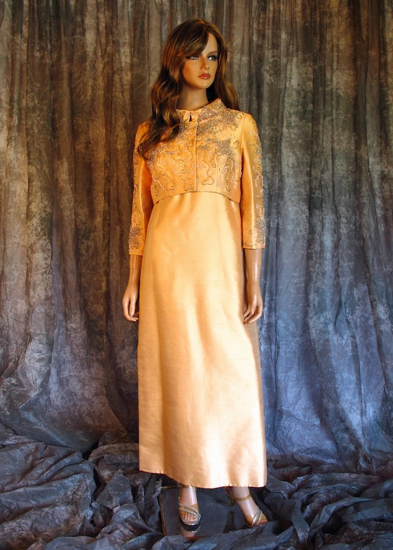 Shantung silk dress with jacket outlet