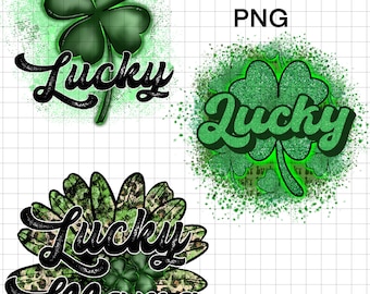 Png. Instant Download. St Patrick Bundle. Clover. Lucky. Green. Seamless