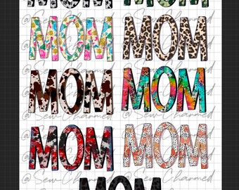PNG. Mom designs. Flowers. Butterflies. Paw print. Camo. Leopard. Cow print. Mermaid.