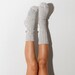 Women's Socks, Cozy Socks, White Socks, Knitted Socks, Woman Socks, Gift Socks, Cute Warm Boot Socks, Cable Knit Cotton Bookish  PM-501S 