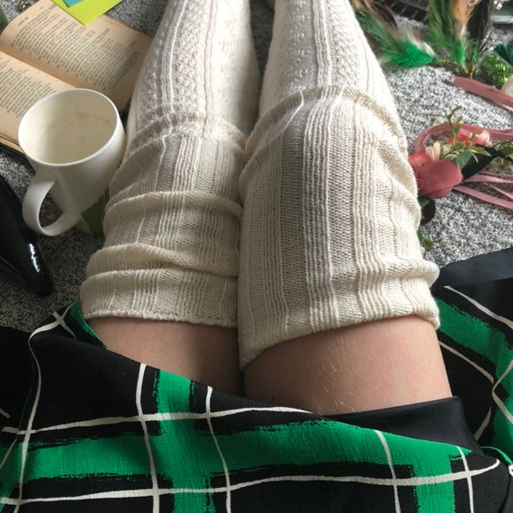 ivory thigh high boots