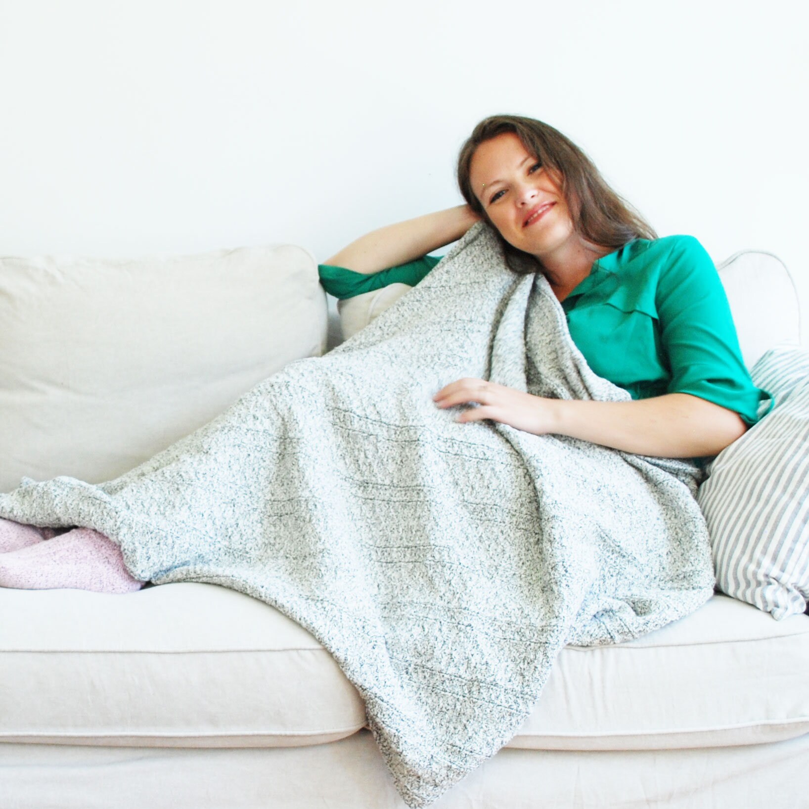 Throw Blanket Warm Snuggle Blanket Knit Cozy Cotton Couch Etsy