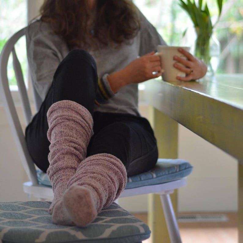Thigh High Socks Pink Socks Cozy Girlfriend Gift Long Over Etsy