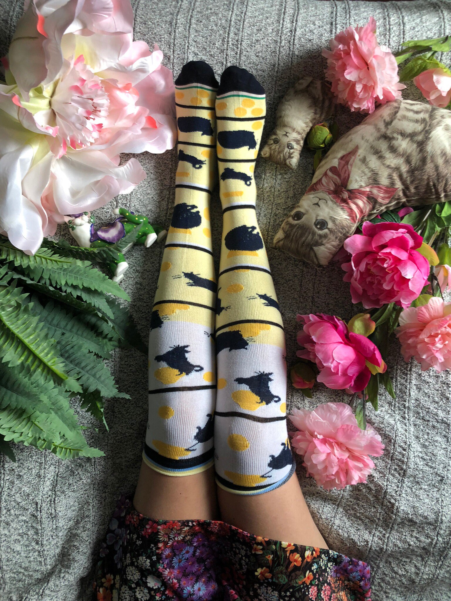 Cat Knee Socks Boho Accessories Hippie Chic Bohemian Knitted Etsy