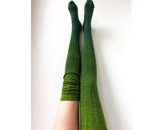 Emerald Green Long Socks Color of Year 2022 Gift for Her Etsy