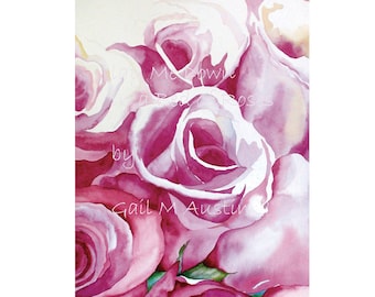 Pink prints wall art Roses Flowers - Watercolor Flowers - Watercolour - Rose - Pink Wall Decor - Bedroom Art - Gifts for her -Home gallery