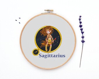 Sagittarius Zodiac Sign - Cross Stitch Pattern PDF