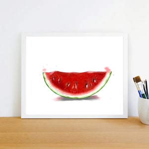 Watermelon Slice Art Print: Kitchen Wall Decor
