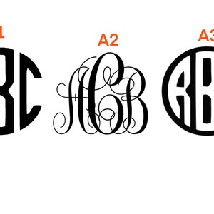 Monogram initial Decals personalized , Custom vinyl Monogram Sticker for Laptop