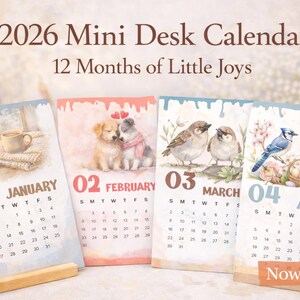 Calendrier De Bureau 2026 Art Nouveau - Mensuel 17x20 Cm, Papier 300g - De Janvier à Décembre, Multilingue