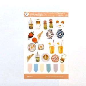 Breakfast Sticker Sheet for Planner & Bullet Journal Stickers | Standard Matte or Weatherproof