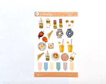 Breakfast Sticker Sheet for Planner & Bullet Journal Stickers | Standard Matte or Weatherproof
