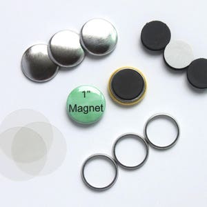 1 Inch Magnets Complete Sets Tecre Button Press - You choose quantity 25-500 sets of buttons - 1&quot; Blank Button Maker Machine Supplies